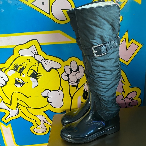 Dolce & Gabbana Over Knee Winter Snow Rubber & Leather Boots 8 38.5 dust… - Picture 3 of 17